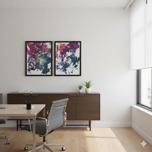 2 HANDCRAFTED Abstract Paintings HANDPAINTED Artwork HANDMADE Wall Art Decor - Picture 7 of 7